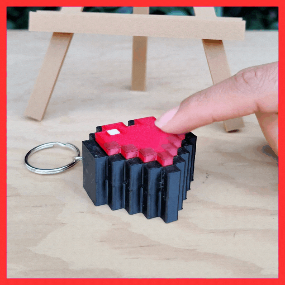 Llavero Corazón MInecraft Clicker (Sensorial)