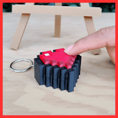 Llavero Corazón MInecraft Clicker (Sensorial)